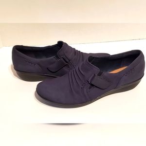 Clark's Navy leather Everlay Coda Shoe.Size 7N